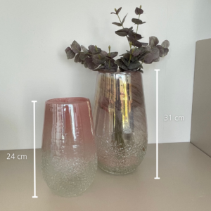 Glasvase lila/rosa irisierend