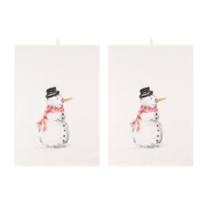 2-er Pack, in einer Banderole verpackt Druck gemalter Schneemann mit Schal