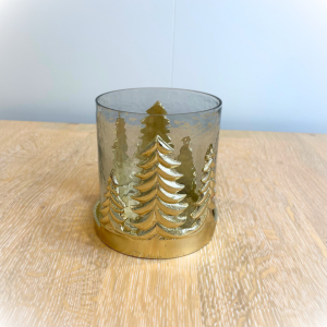 Windlichter Tannen gold